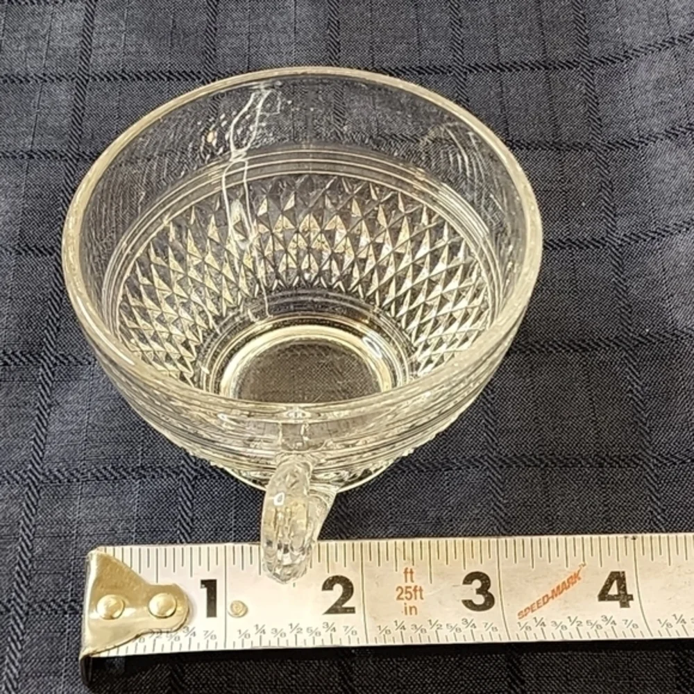 Vintage Diamond Shaped Clear Cut Glass‎ Coffee/Tea Cup
